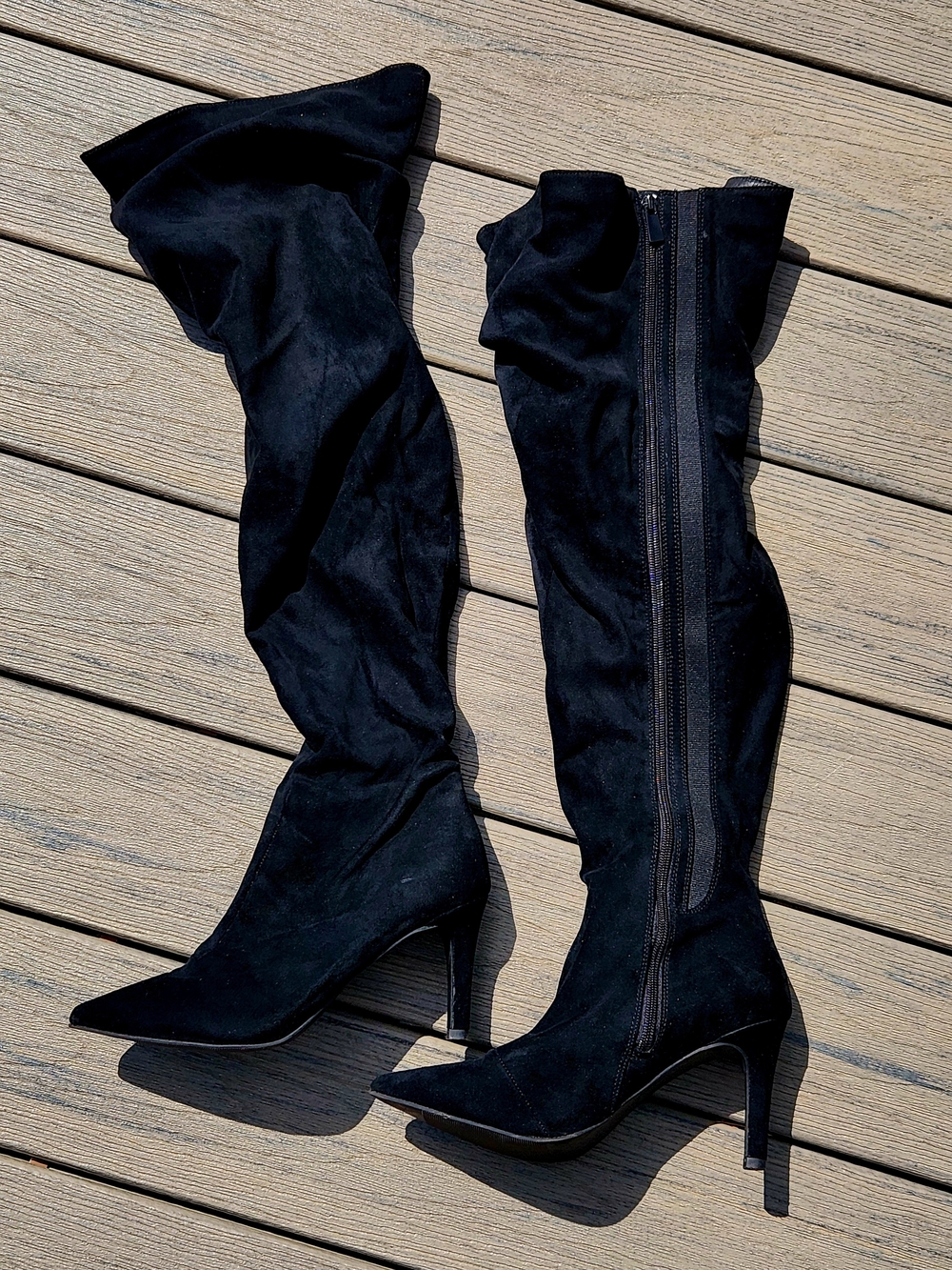 torrid Black Over-the-Knee Pointed Stiletto Zip Boots